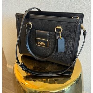 Leather Coach Square Crossbody Bag